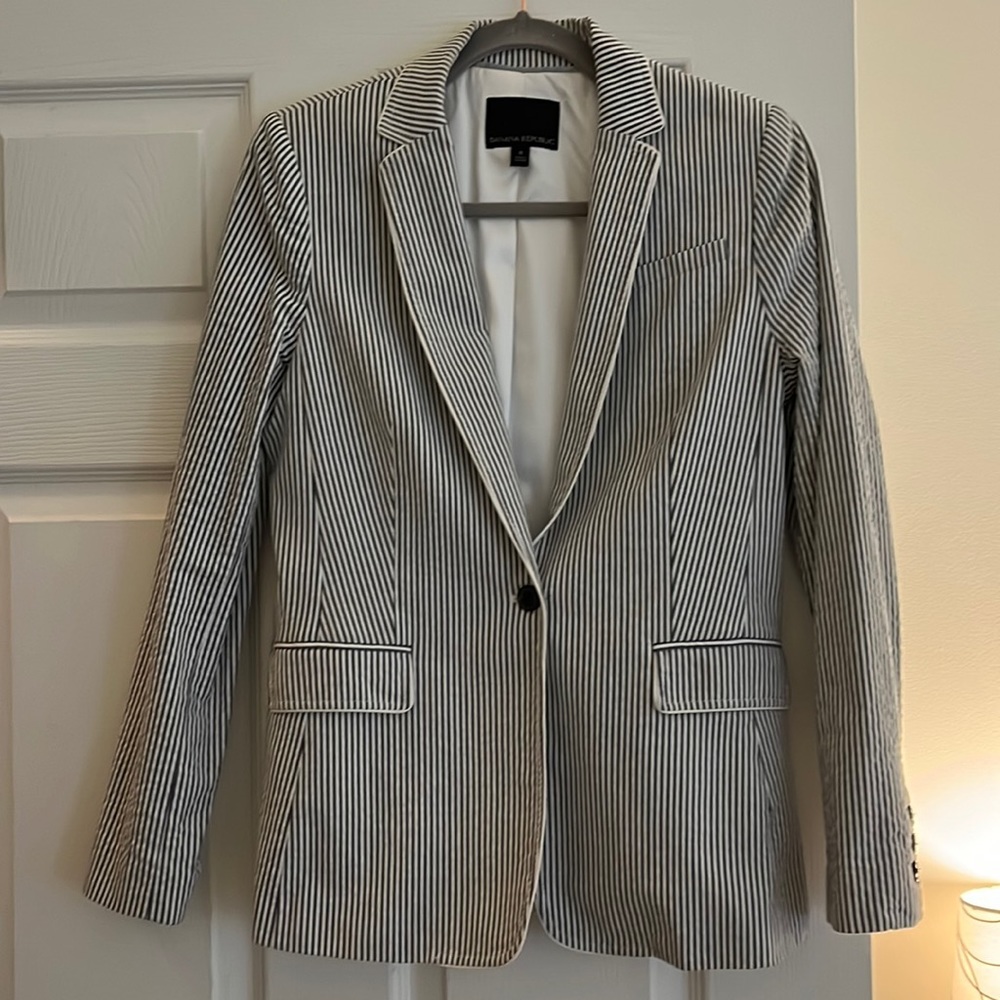 Seersucker cotton blazer